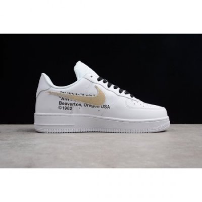 Nike Air Force 1 Low Beyaz / Siyah / Altın Kaykay Ayakkabı Türkiye - NSDI8HLB